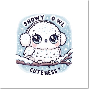 Enchanted Frost: Snowy Owl Kawaii Magic Posters and Art